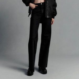 NWT Zara TRF Wide Leg Jeans - Black
